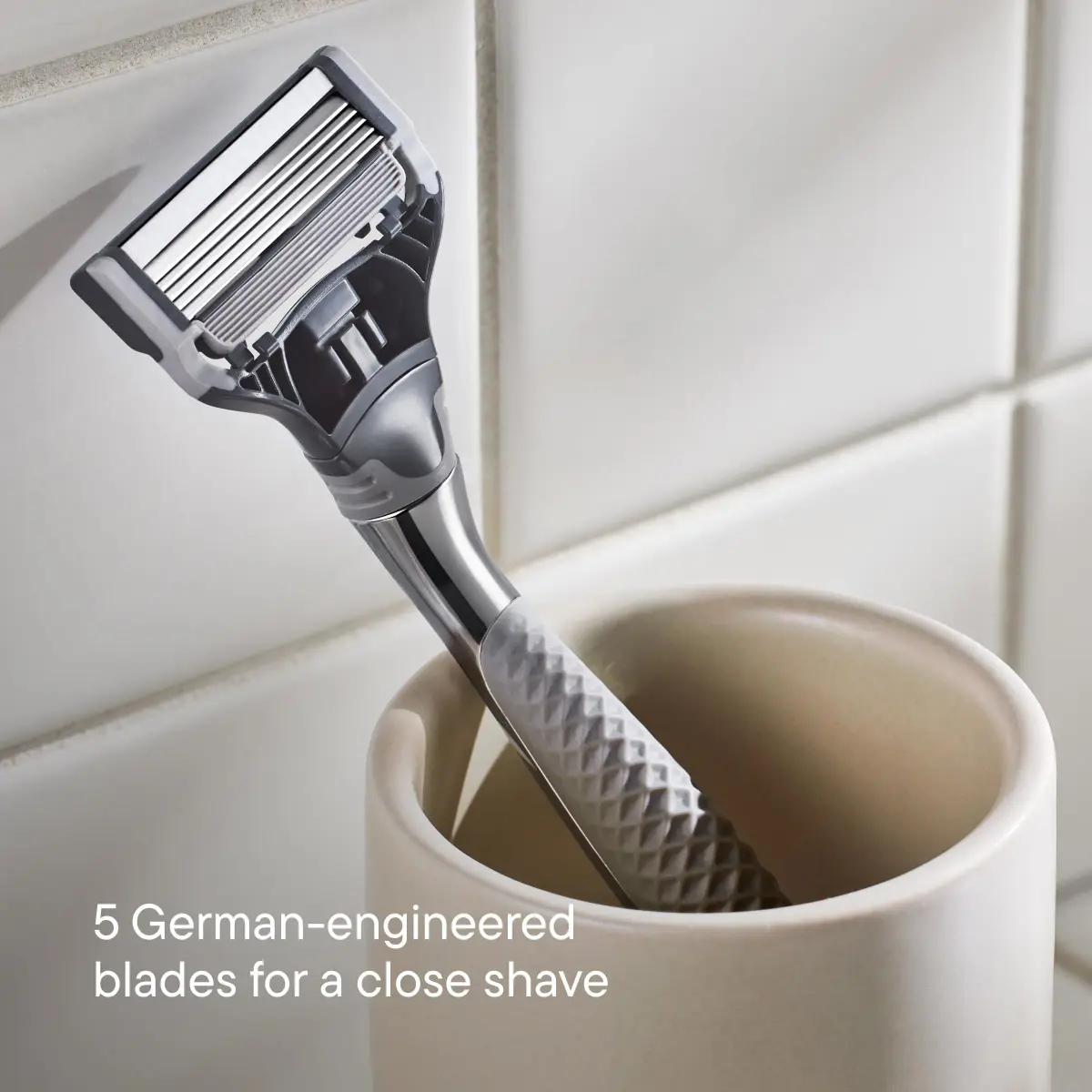 Harry's Original Shaving Kit for Men, Chrome Edition | 5-Blade Razor Handle & 3 Refills | German Engineered - view 5