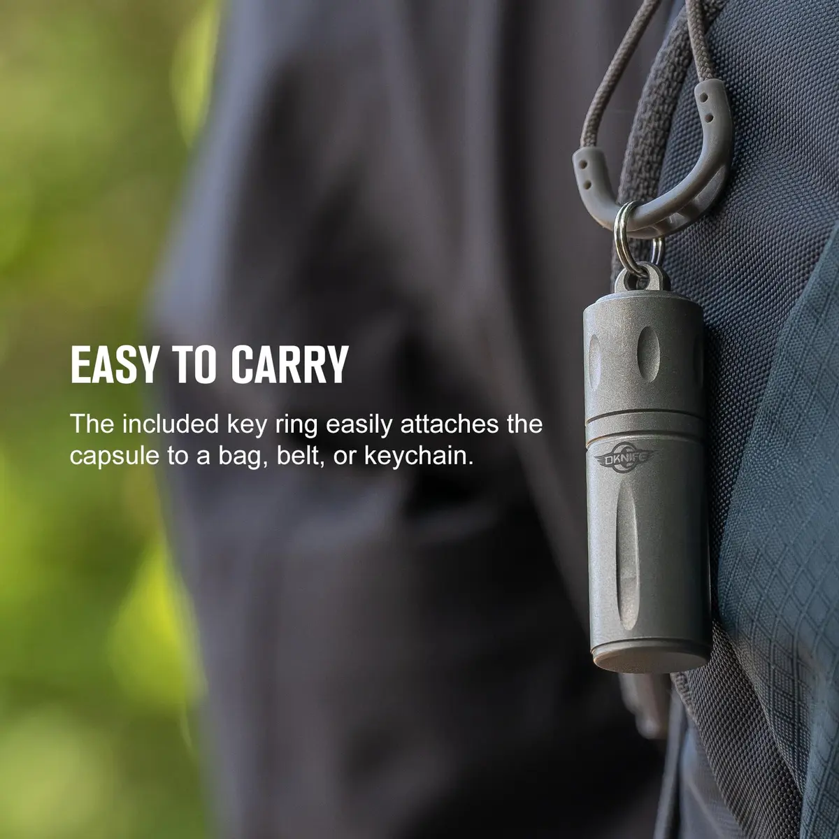 OKNIFE Otacle H1 Mini Keychain Pill Holder, Titanium Waterproof Pill Case | Compact, Water-Resistant & Stylish - view 7