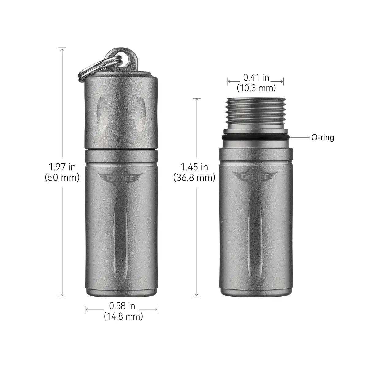 OKNIFE Otacle H1 Mini Keychain Pill Holder, Titanium Waterproof Pill Case | Compact, Water-Resistant & Stylish - view 2