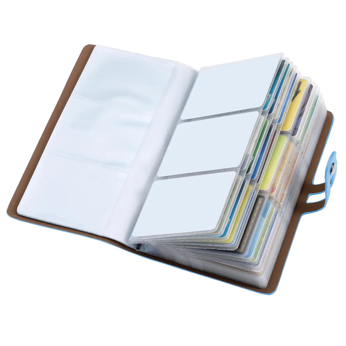 Angimi Leather Business Card Organizer, RFID Blocking, Holds 96 Cards, Lightblue | Professional Card Book - view 9