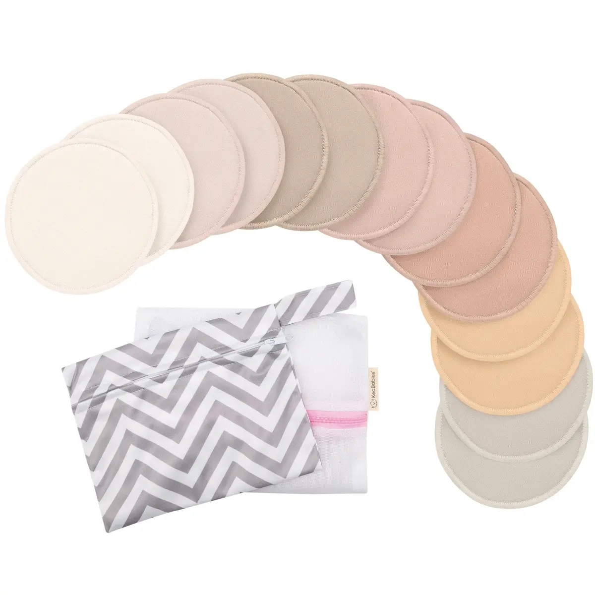 KeaBabies Reusable Nursing Pads for Breastfeeding (Neutrals, 12.2 cm / 4.8") | 4-Layer Absorbency for New Moms - main product image