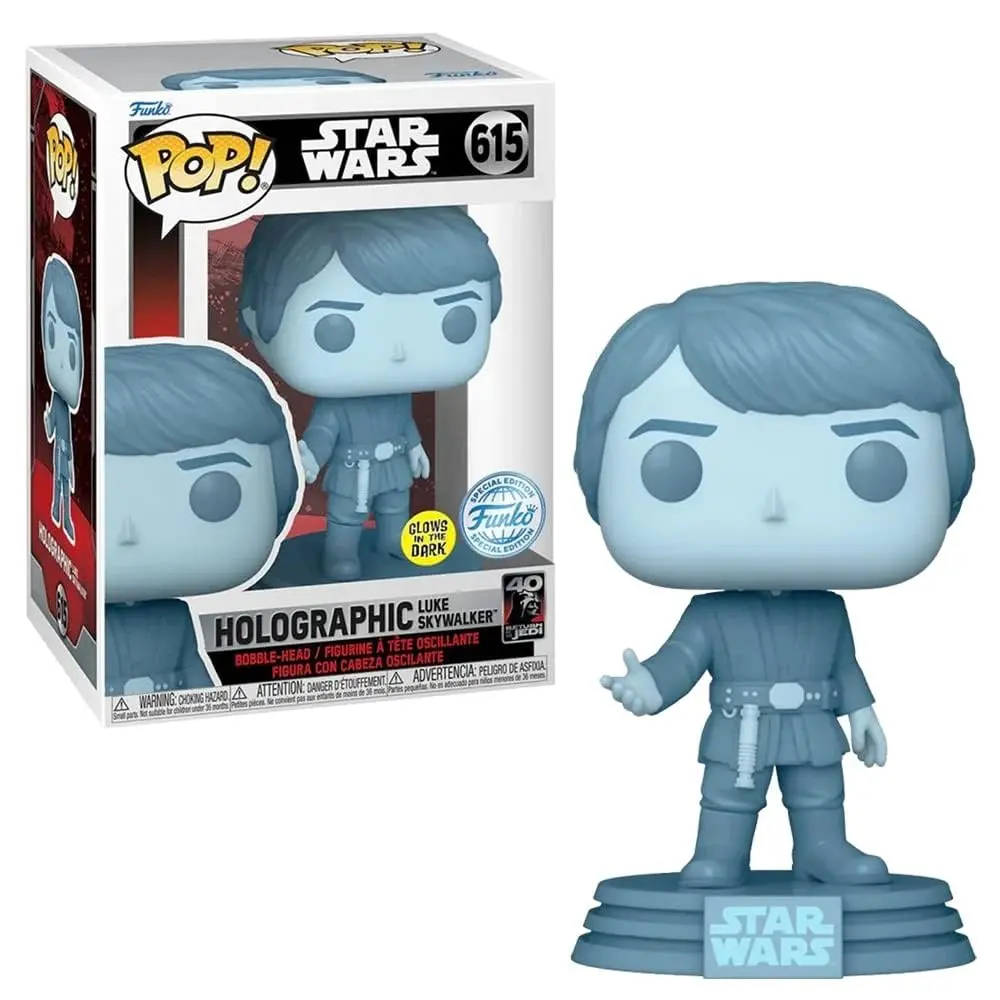 Funko Star Wars Return of The Jedi Holographic Luke Skywalker Vinyl Figure 20cm | Glow in The Dark Collectible Kid Gift - main product image