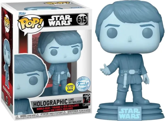 Funko Star Wars Return of The Jedi Holographic Luke Skywalker Vinyl Figure 20cm | Glow in The Dark Collectible Kid Gift - view 4