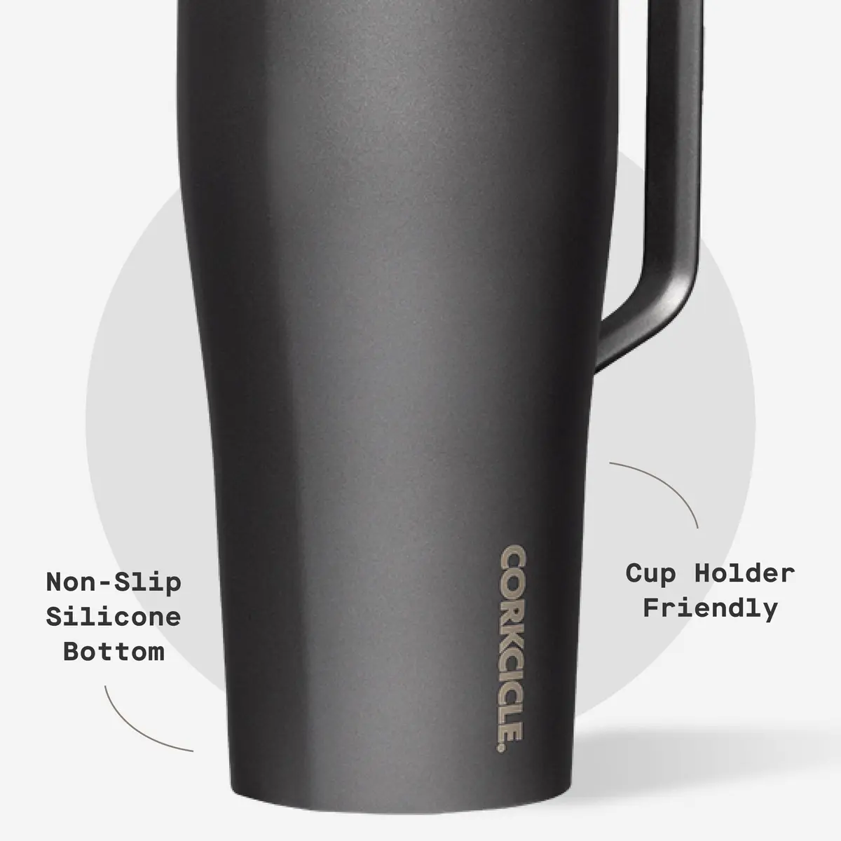 Corkcicle Cold Cup XL Handle Tumbler 30 oz Ceramic Slate | Triple-Insulated, BPA-Free, Fits Car Cupholders - view 5