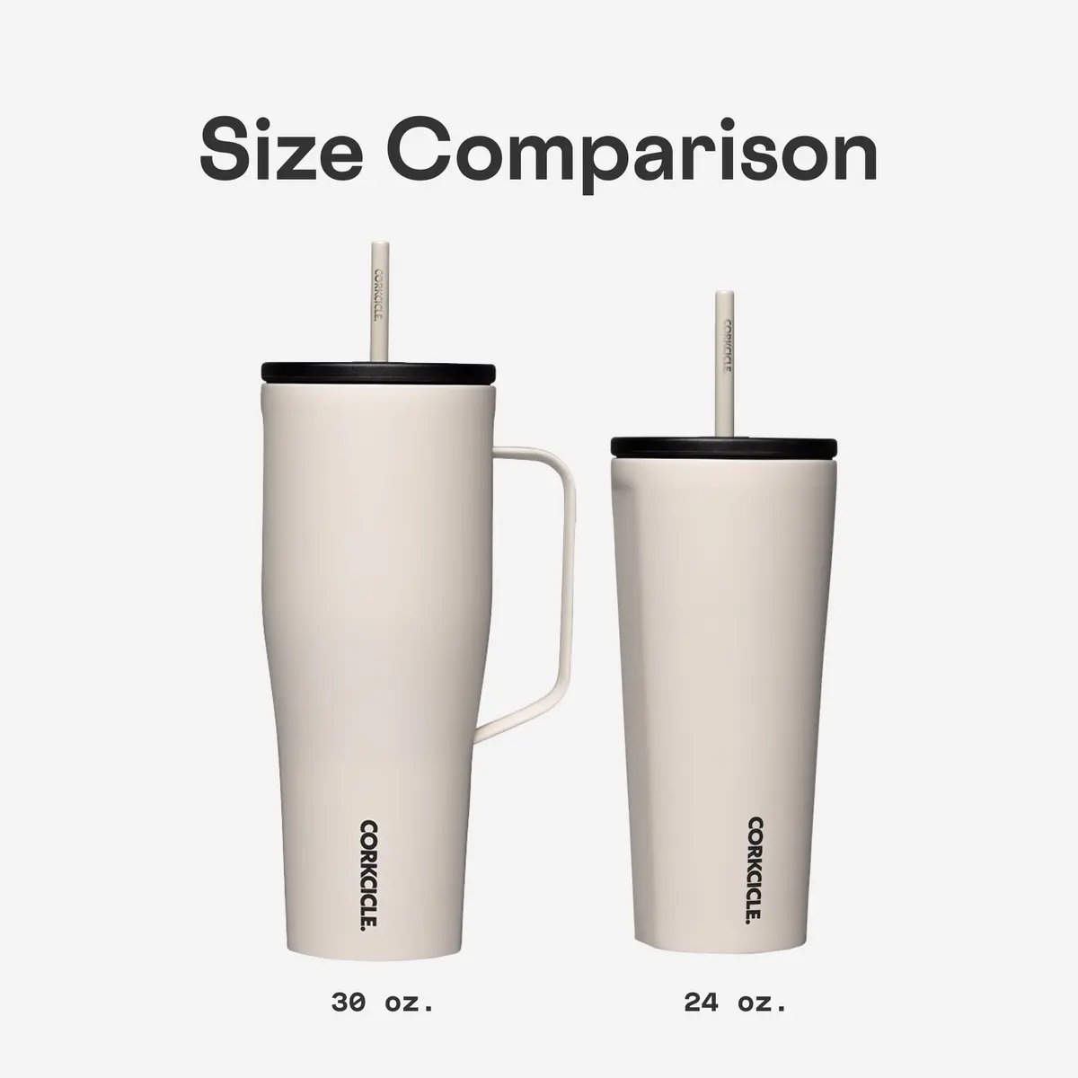 Corkcicle Cold Cup XL Handle Tumbler 30 oz Ceramic Slate | Triple-Insulated, BPA-Free, Fits Car Cupholders - view 6