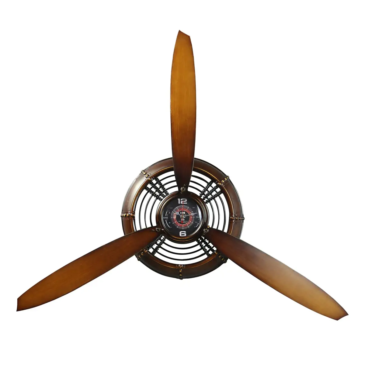 AOROTOE Pilot Gifts for Men Metal Antique Airplane Propeller Wall Clock 29.5×26.4 Inches | Vintage Aviation Decor - main product image