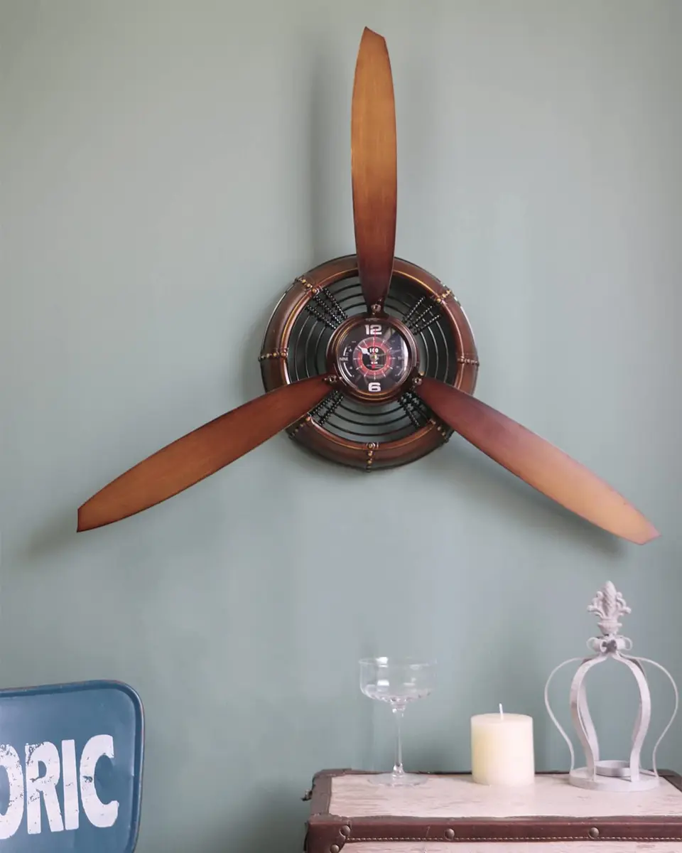 AOROTOE Pilot Gifts for Men Metal Antique Airplane Propeller Wall Clock 29.5×26.4 Inches | Vintage Aviation Decor - view 8