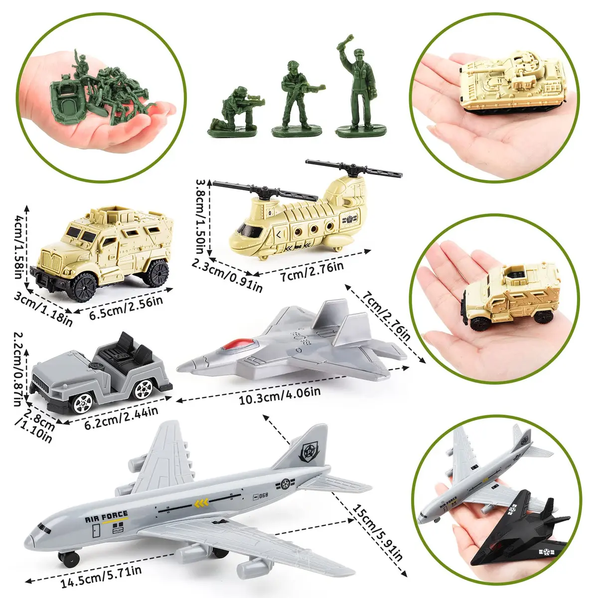 deAO Army Men Playset Military Base with Vehicles Toy & Map for Boys 3-5 | 38 Pieces - view 5