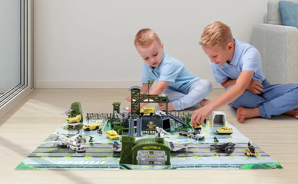deAO Army Men Playset Military Base with Vehicles Toy & Map for Boys 3-5 | 38 Pieces - view 7
