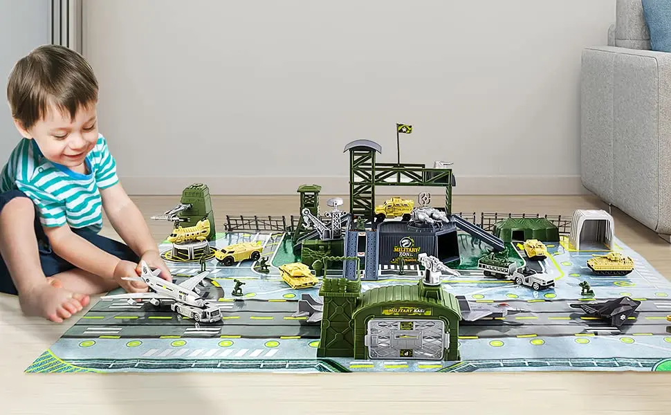 deAO Army Men Playset Military Base with Vehicles Toy & Map for Boys 3-5 | 38 Pieces - view 10