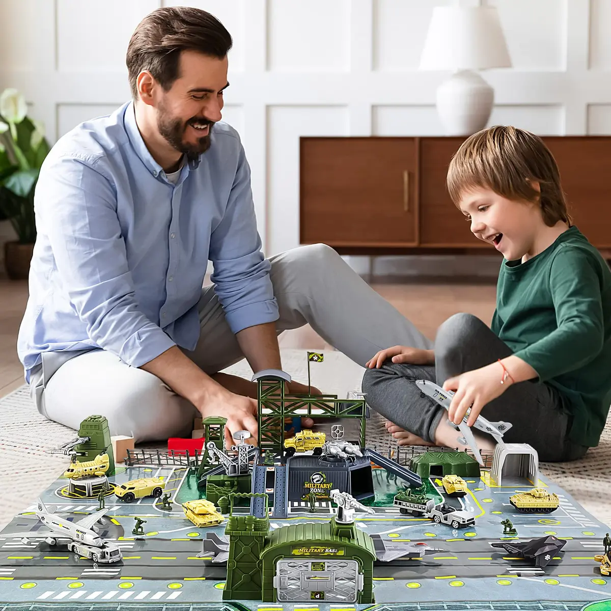 deAO Army Men Playset Military Base with Vehicles Toy & Map for Boys 3-5 | 38 Pieces - view 3