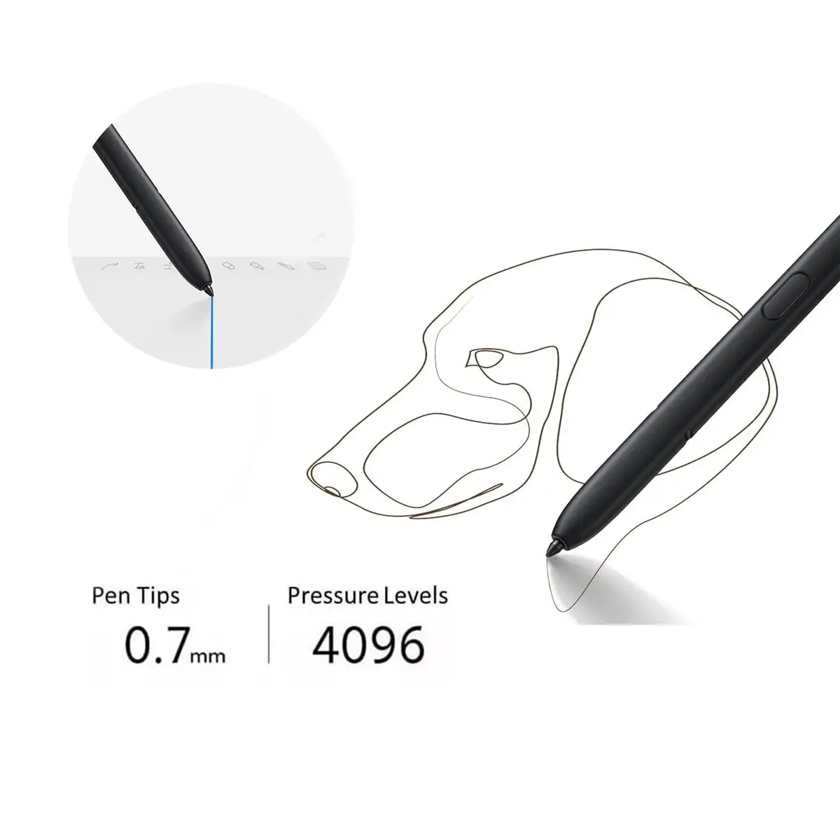 PCTC Stylus Pen with Bluetooth for Samsung Galaxy S23 Ultra 5G | Remote Control & Air Command - view 4