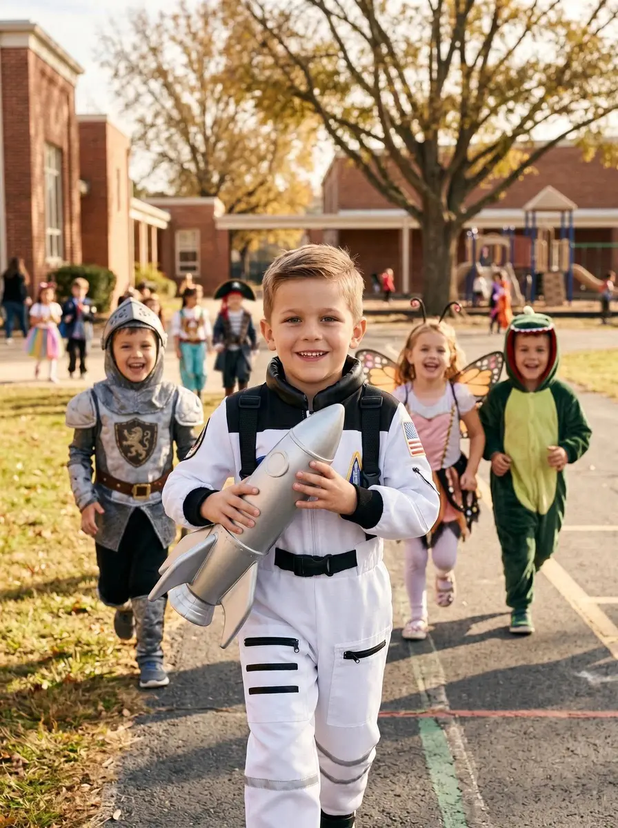 Dormstop Kids Astronaut Costume NASA Space Jumpsuit for Boys Girls Space Pretend Dress up White (5-7 Years) - view 5