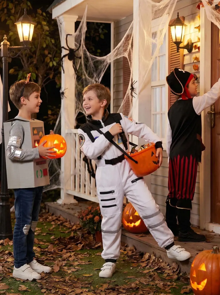 Dormstop Kids Astronaut Costume NASA Space Jumpsuit for Boys Girls Space Pretend Dress up White (5-7 Years) - view 6
