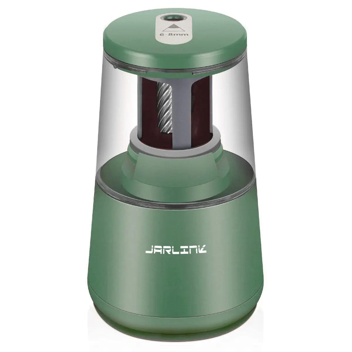 JARLINK Electric Pencil Sharpener Green, 8mm (0.31 inch) | Auto Stop & Heavy Duty Helical Blade - main product image