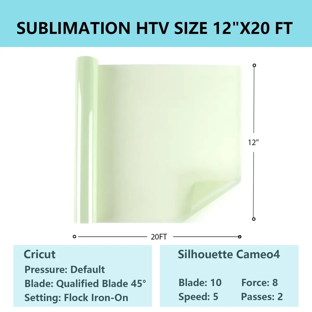 HTVRONT Sublimation HTV for Dark/Light Fabric - Glossy, 30.48cm x 609.6cm (12" X 20 FT) | Vibrant Colors on Cotton - view 4