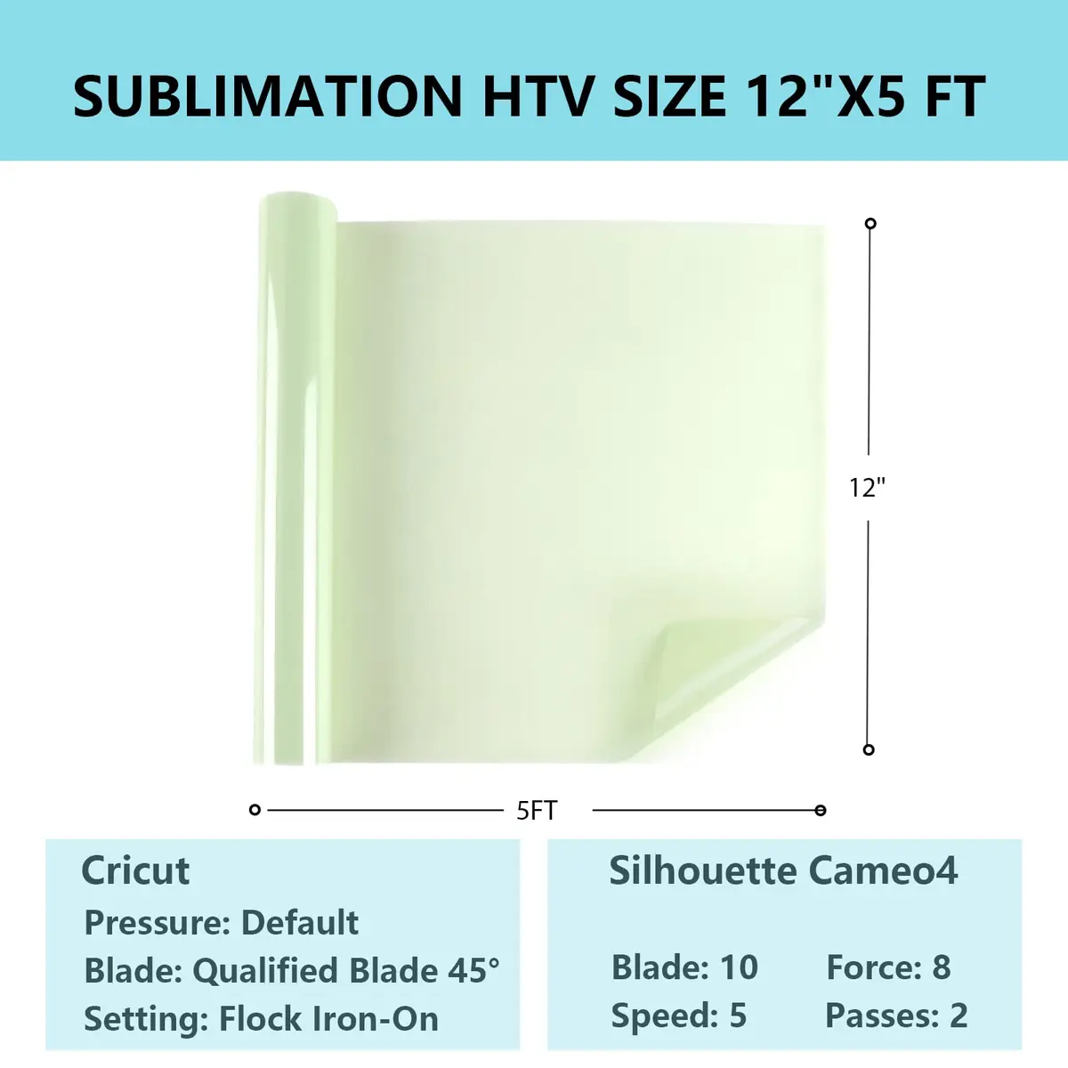 HTVRONT Sublimation HTV for Dark/Light Fabric - Glossy, 30.48cm x 1.52m (12" x 5 FT) - view 5