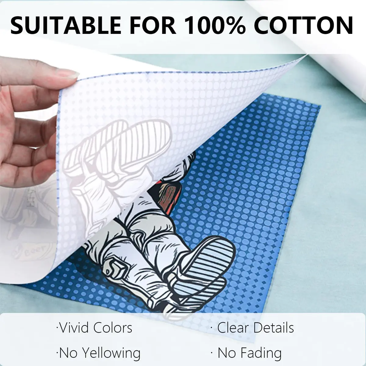 HTVRONT Sublimation HTV for Dark/Light Fabric - Glossy, 30.48cm x 1.52m (12" x 5 FT) - view 3