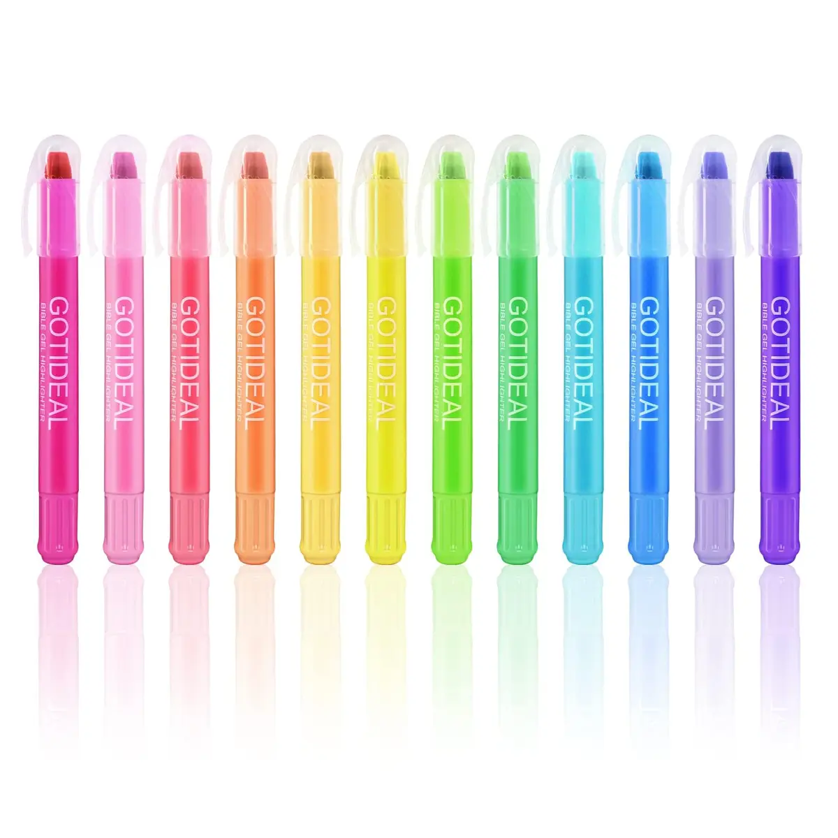 GOTIDEAL Bible Highlighters 12 Pack Assorted Gel Pens for Bible Study, No Bleed, Vibrant Colors, Durable, 1 Count (Pack of 12) | Perfect for Sermon Notes - main product image