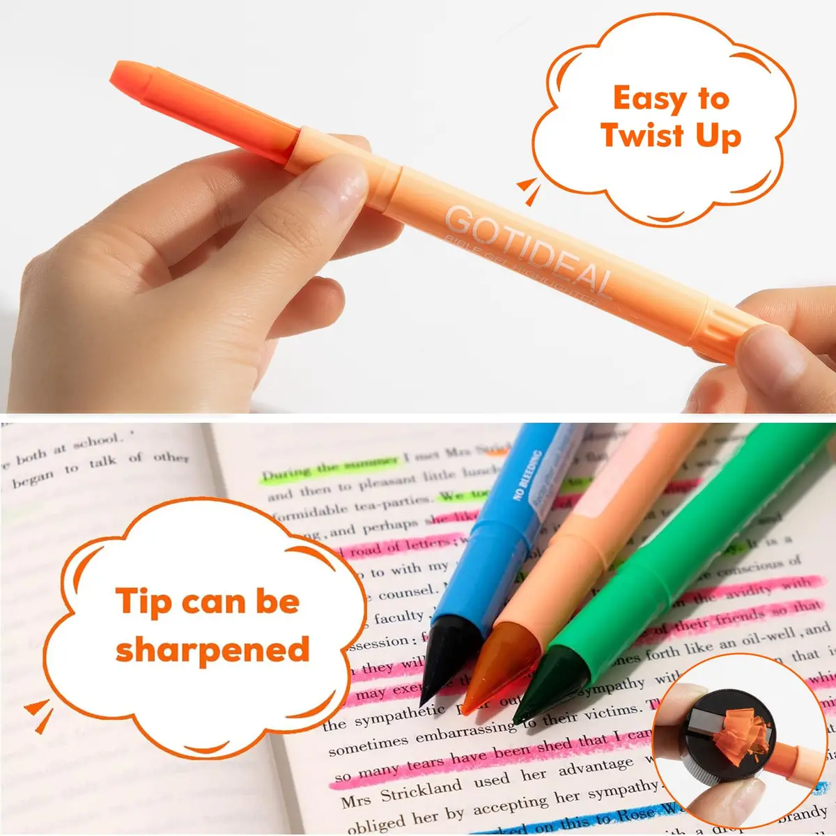 GOTIDEAL Bible Highlighters 12 Pack Assorted Gel Pens for Bible Study, No Bleed, Vibrant Colors, Durable, 1 Count (Pack of 12) | Perfect for Sermon Notes - view 5