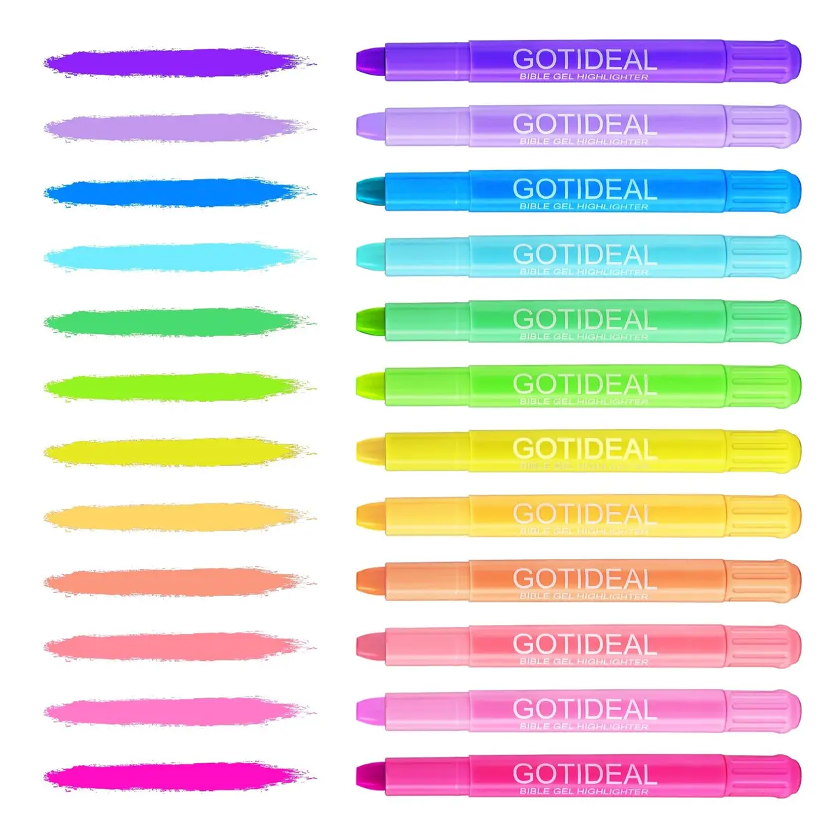 GOTIDEAL Bible Highlighters 12 Pack Assorted Gel Pens for Bible Study, No Bleed, Vibrant Colors, Durable, 1 Count (Pack of 12) | Perfect for Sermon Notes - view 2