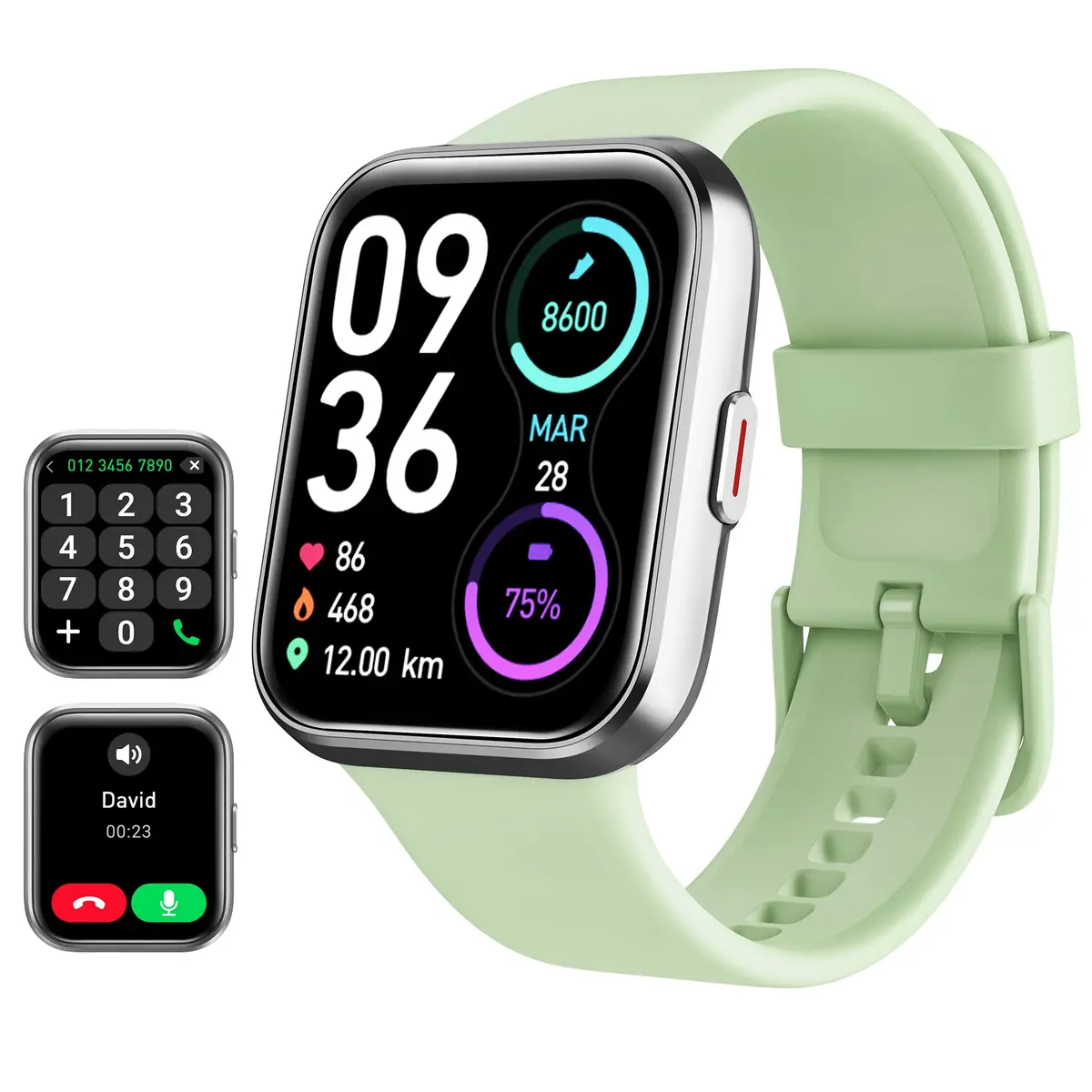 Tensky Smart Watch for Men Women 1.8" Touch Screen Fitness Tracker Heart Rate Sleep Monitoring 100 Sports Waterproof - main product image
