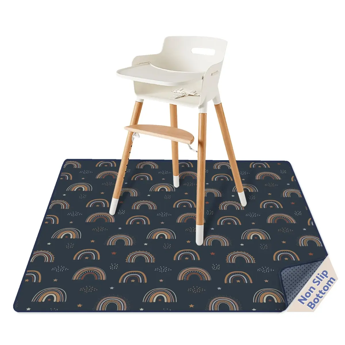 Blissful Diary Baby Splat Mat 128cm x 128cm (50.4 x 50.4 Inch) | Wipeable Waterproof Floor Protector for High Chairs & Playtime - main product image