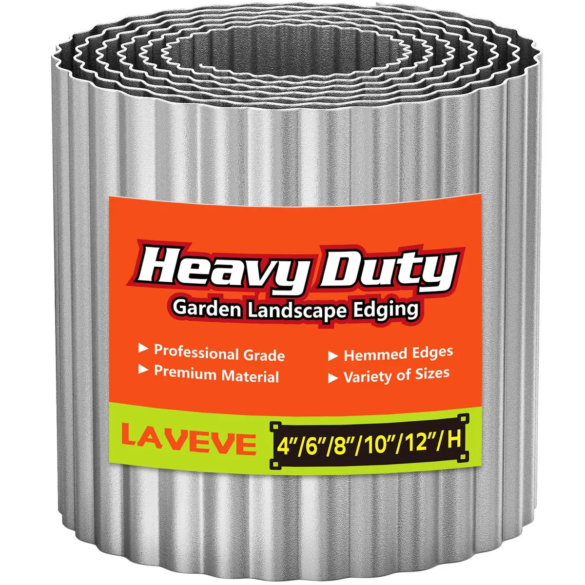 LAVEVE Corrugated Metal Garden Edging 10" x 20Ft | Durable, Stylish & Weatherproof - main product image