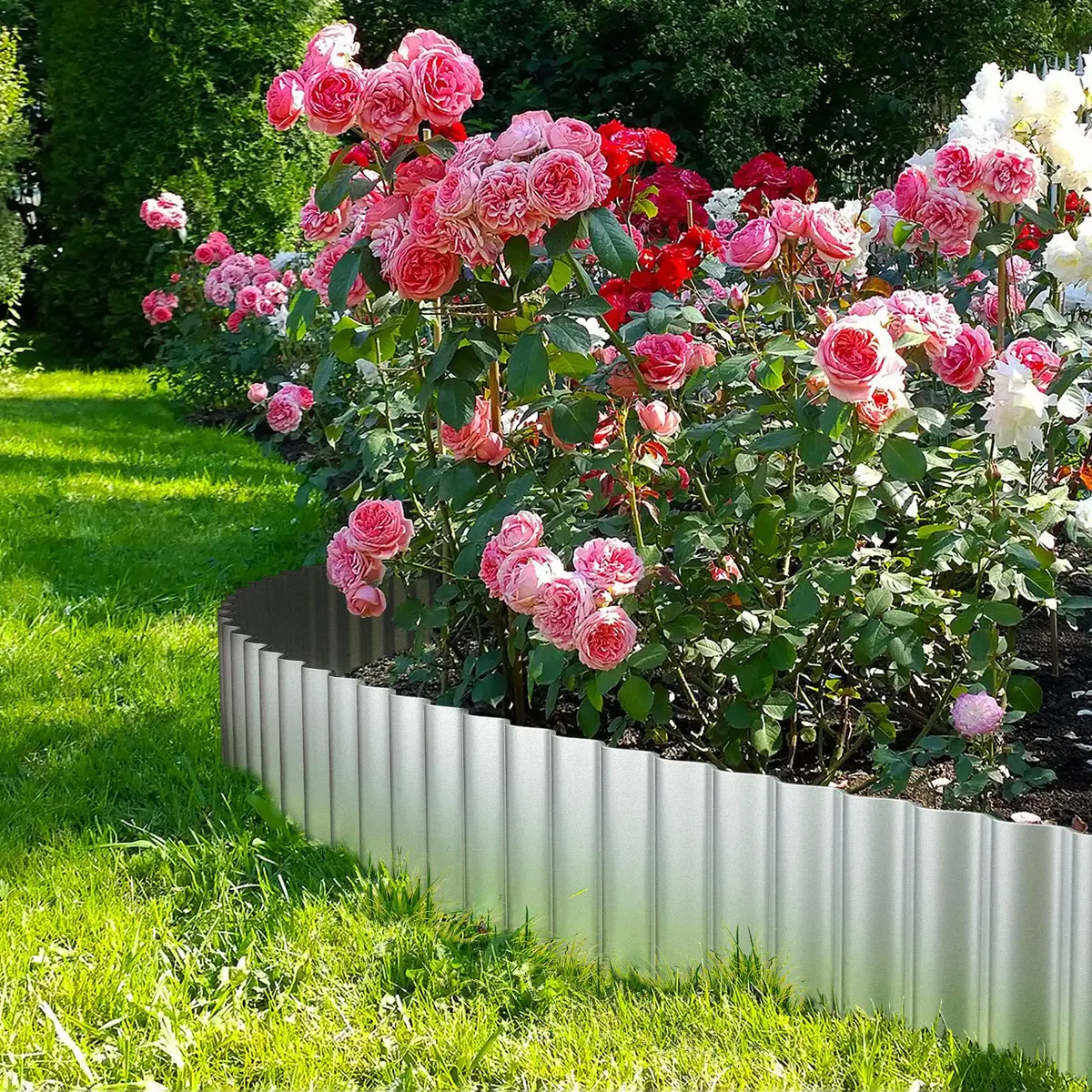 LAVEVE Corrugated Metal Garden Edging 10" x 20Ft | Durable, Stylish & Weatherproof - view 2