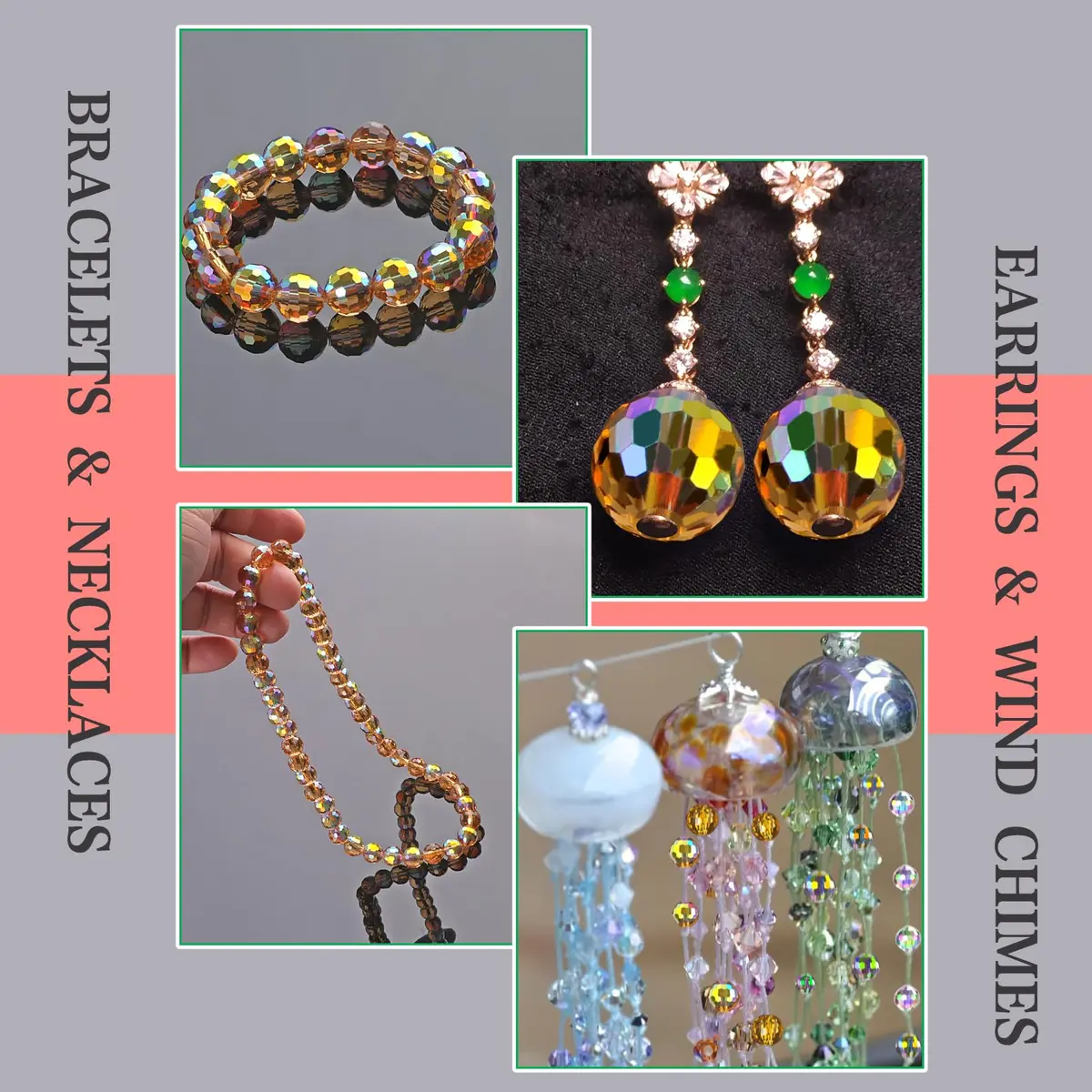 Reastar Crystal Glass Beads 10mm (80 Pcs) | 96 Faceted for Sparkle - view 6