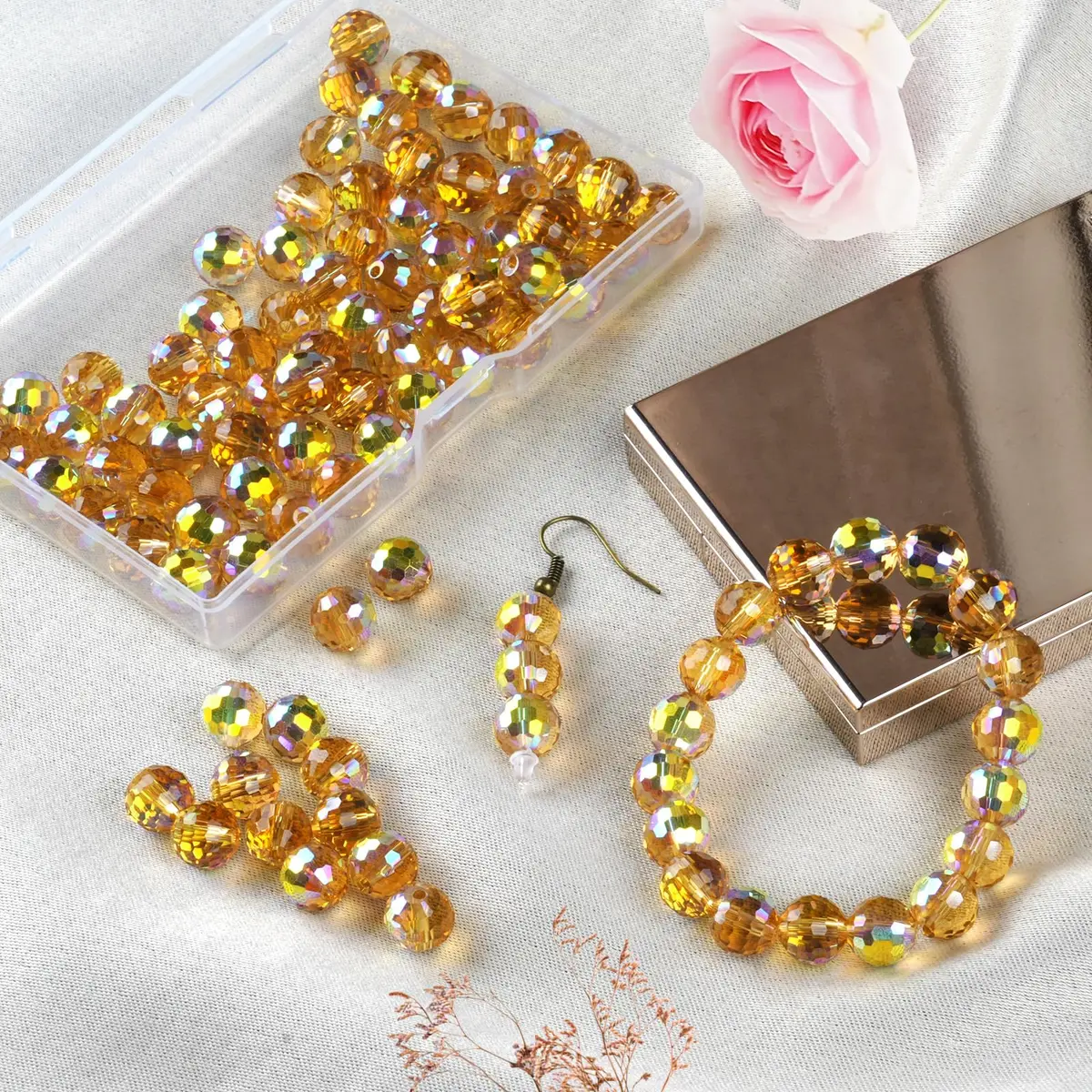 Reastar Crystal Glass Beads 10mm (80 Pcs) | 96 Faceted for Sparkle - view 7