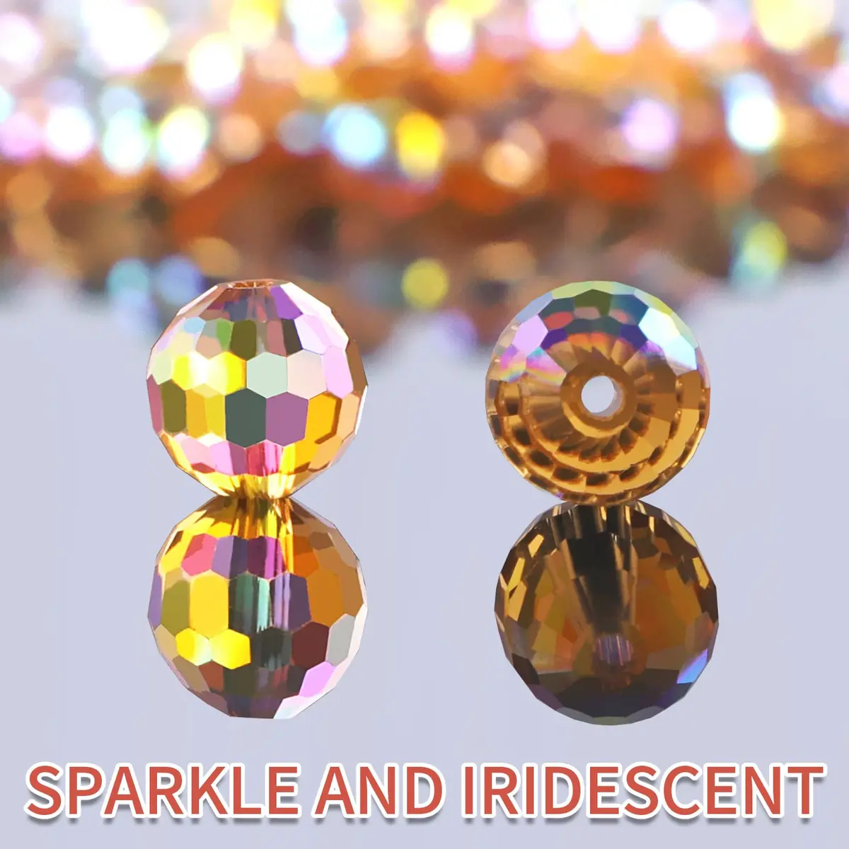 Reastar Crystal Glass Beads 10mm (80 Pcs) | 96 Faceted for Sparkle - view 3