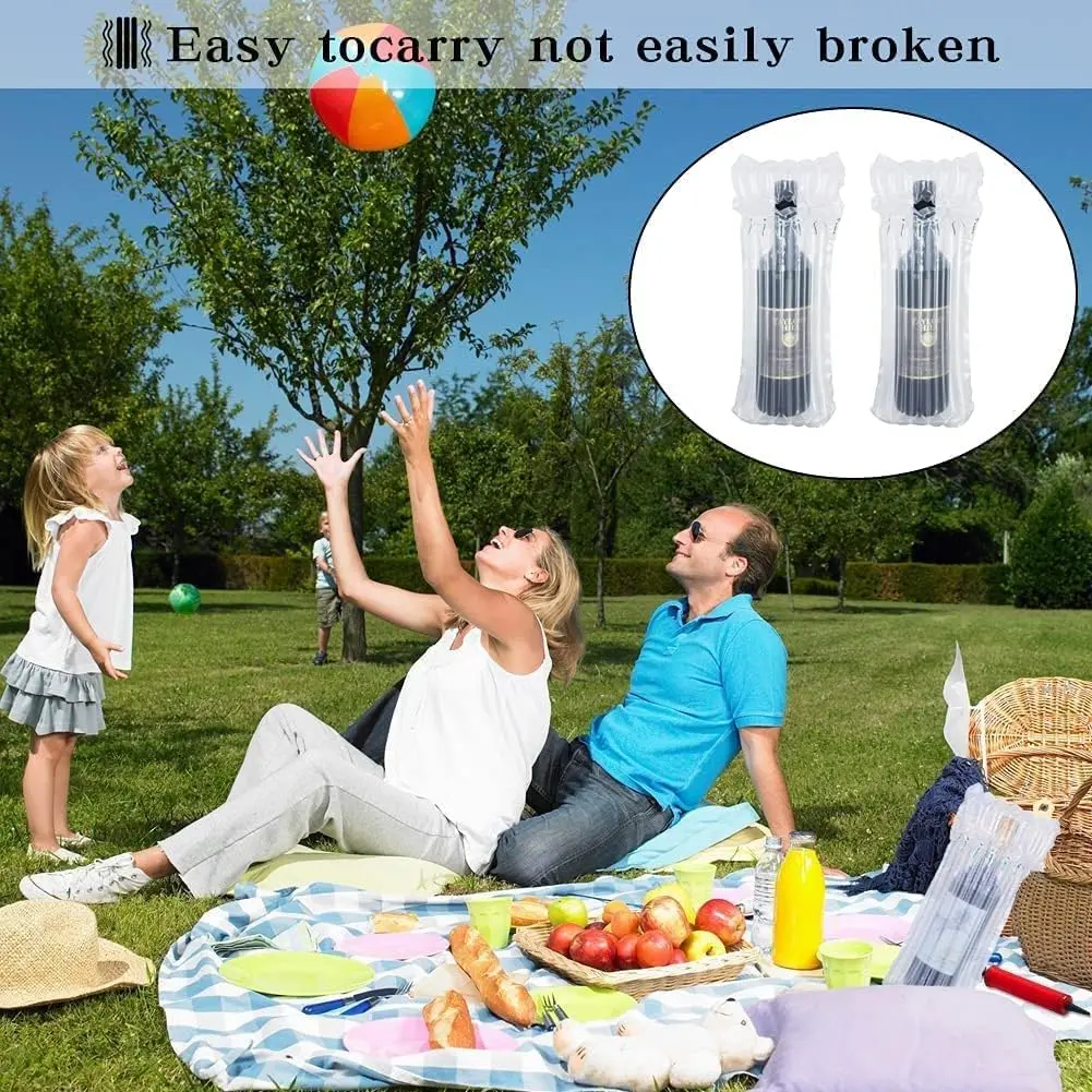 Conilly Inflatable Wine Bottle Protector Bags with Pump - 35 Pack - Reusable Air Column Packaging for Travel - view 8