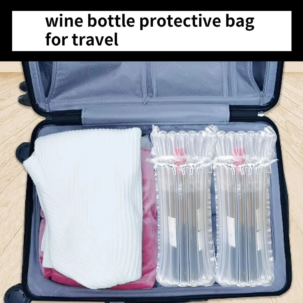 Conilly Inflatable Wine Bottle Protector Bags with Pump - 35 Pack - Reusable Air Column Packaging for Travel - view 9