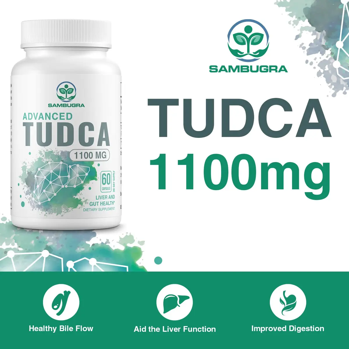Sambugra TUDCA Liver Supplements 1100mg | Supports Liver Detox & Repair, 120 Capsules - view 2