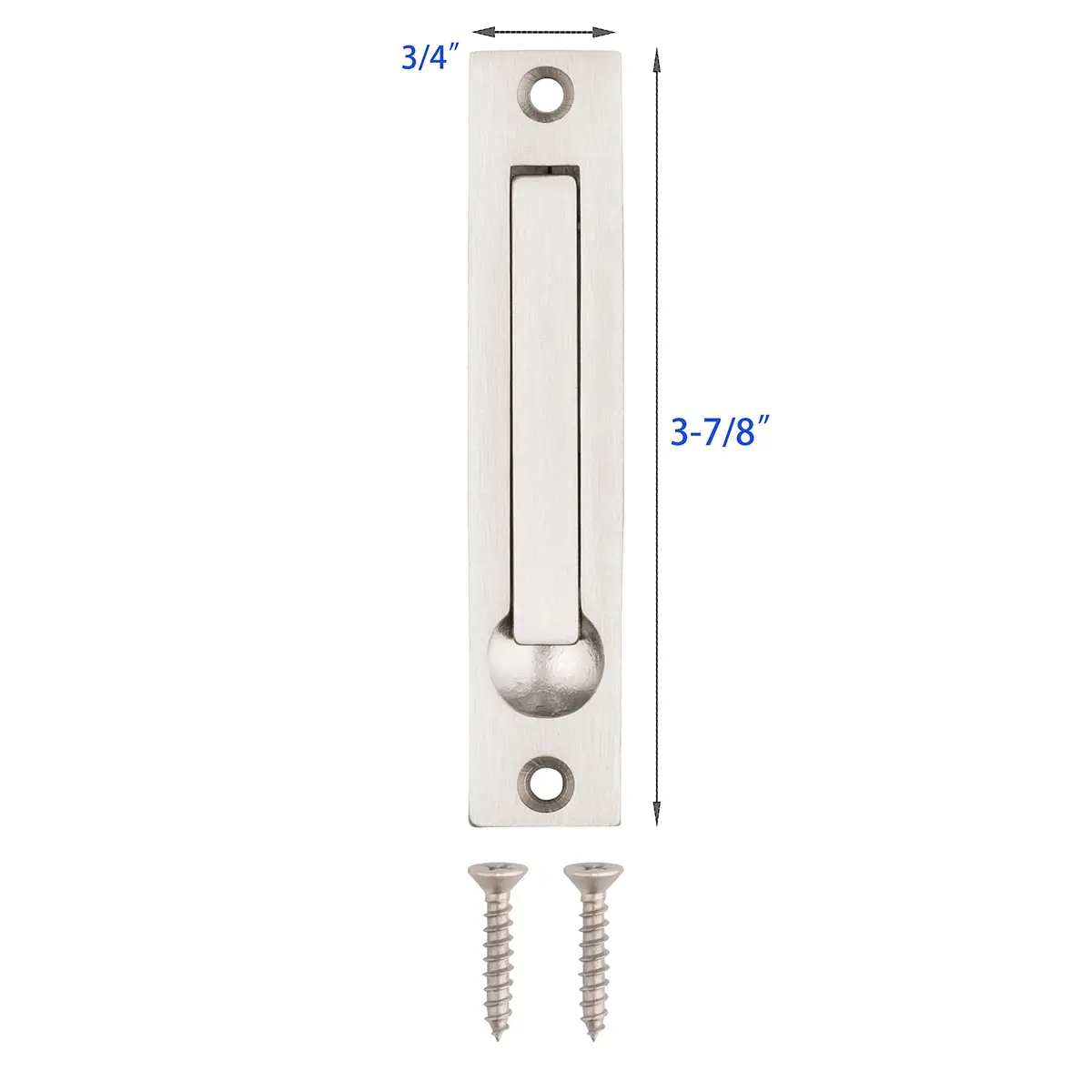 Dontay Pocket Door Edge Pull 4" Stainless Steel 304 Flush Mount Handle (2 Pack, Satin Nickel) - view 5