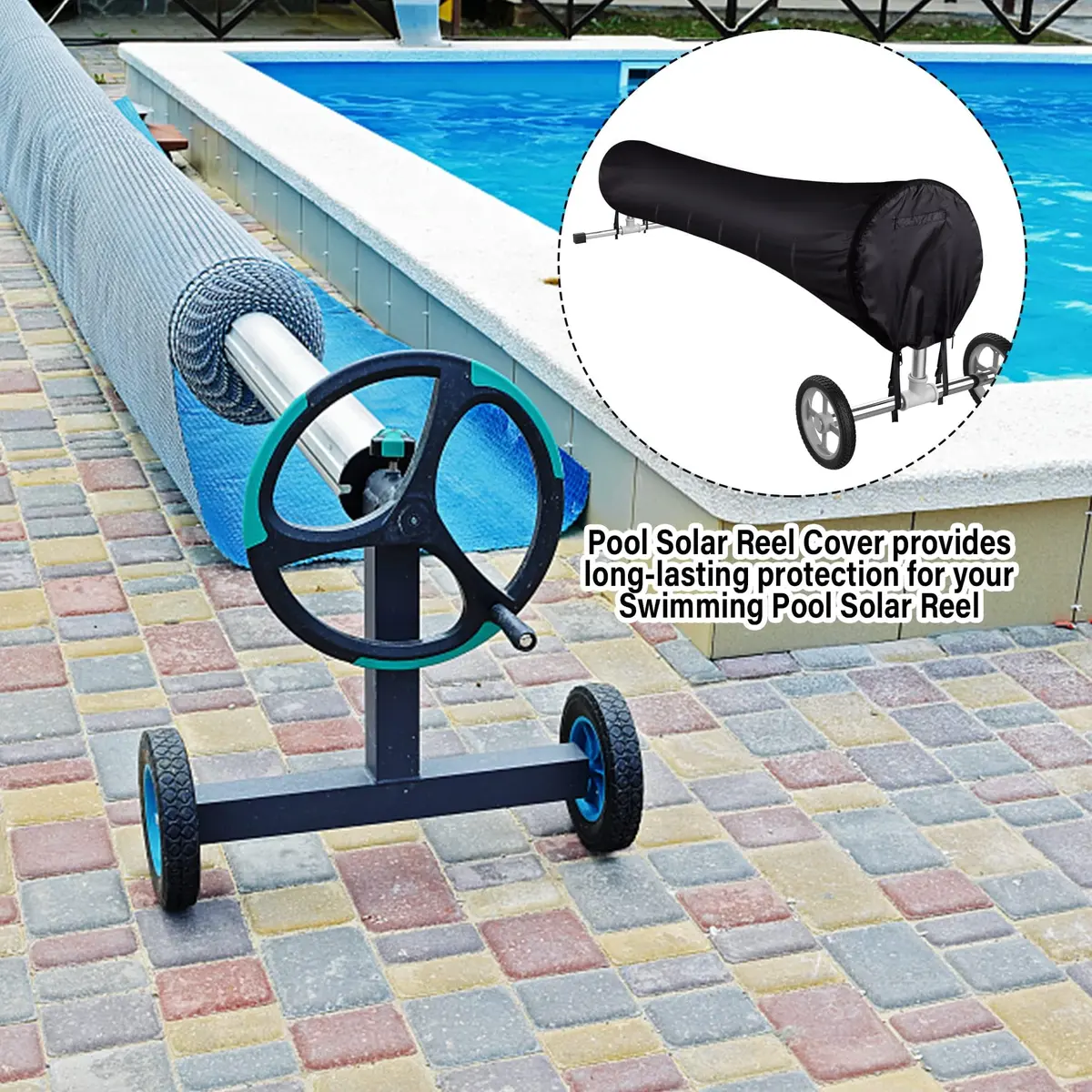 Tlswshsy Swimming Pool Solar Reel Cover, 20 FT | Heavy-Duty Winter & Summer Pool Cover - view 6