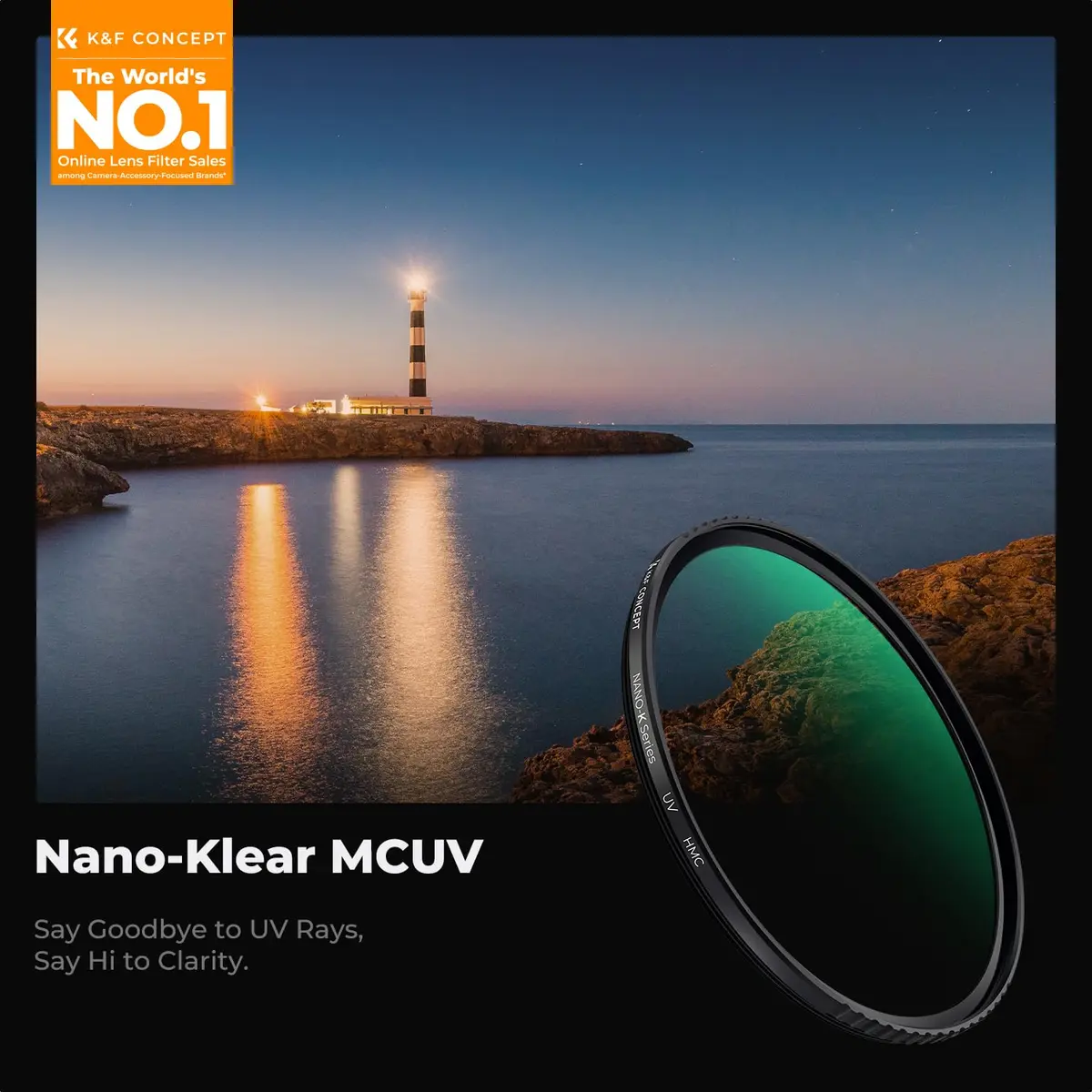 K&F CONCEPT 55mm MCUV Lens Protection Filter Ultra Slim 18 Multi-Coating | UV Filter for Camera Lenses - view 2