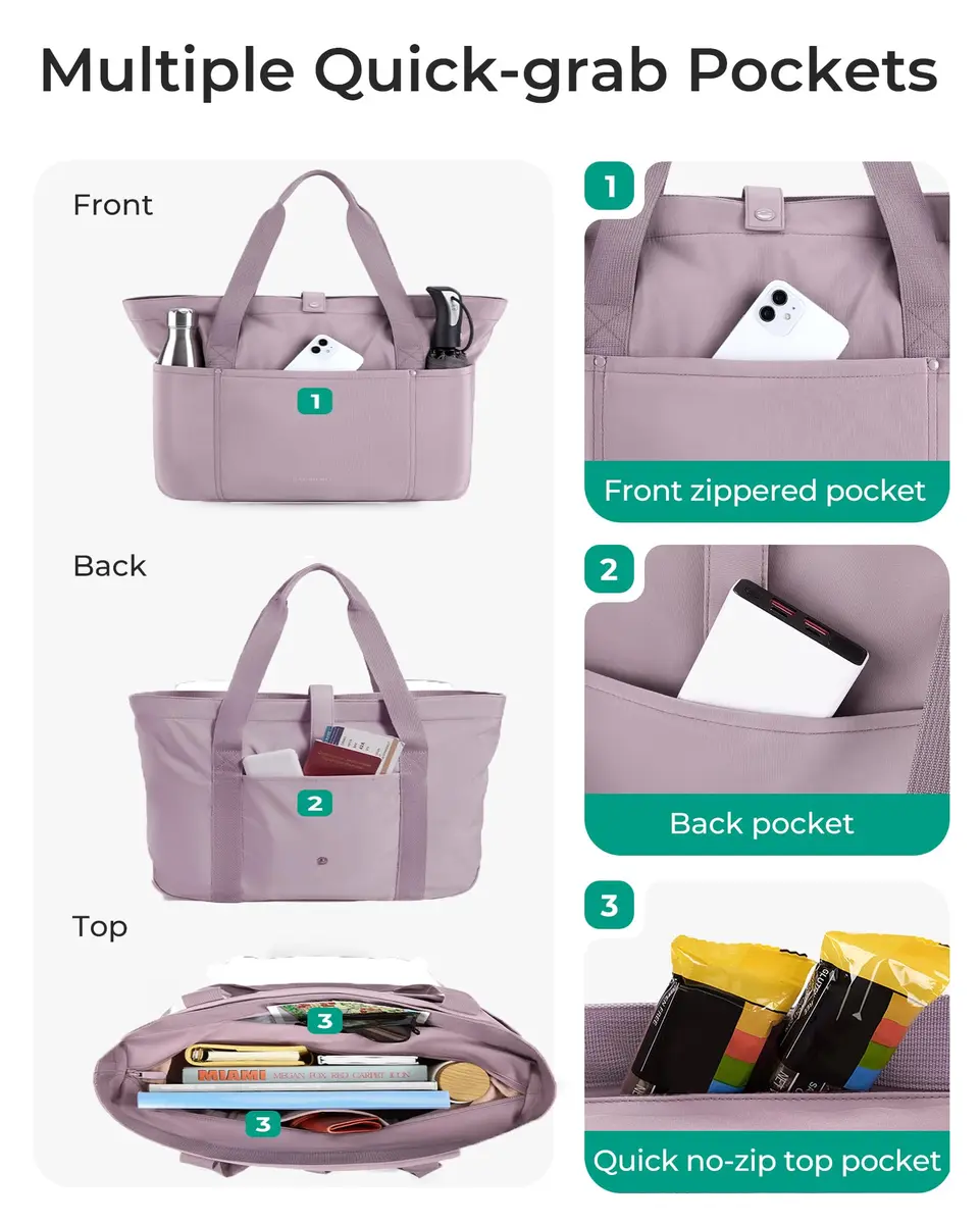 BAGSMART Foldable Tote Bag for Women | Large Capacity, Water-Resistant, Compact & Versatile - view 5