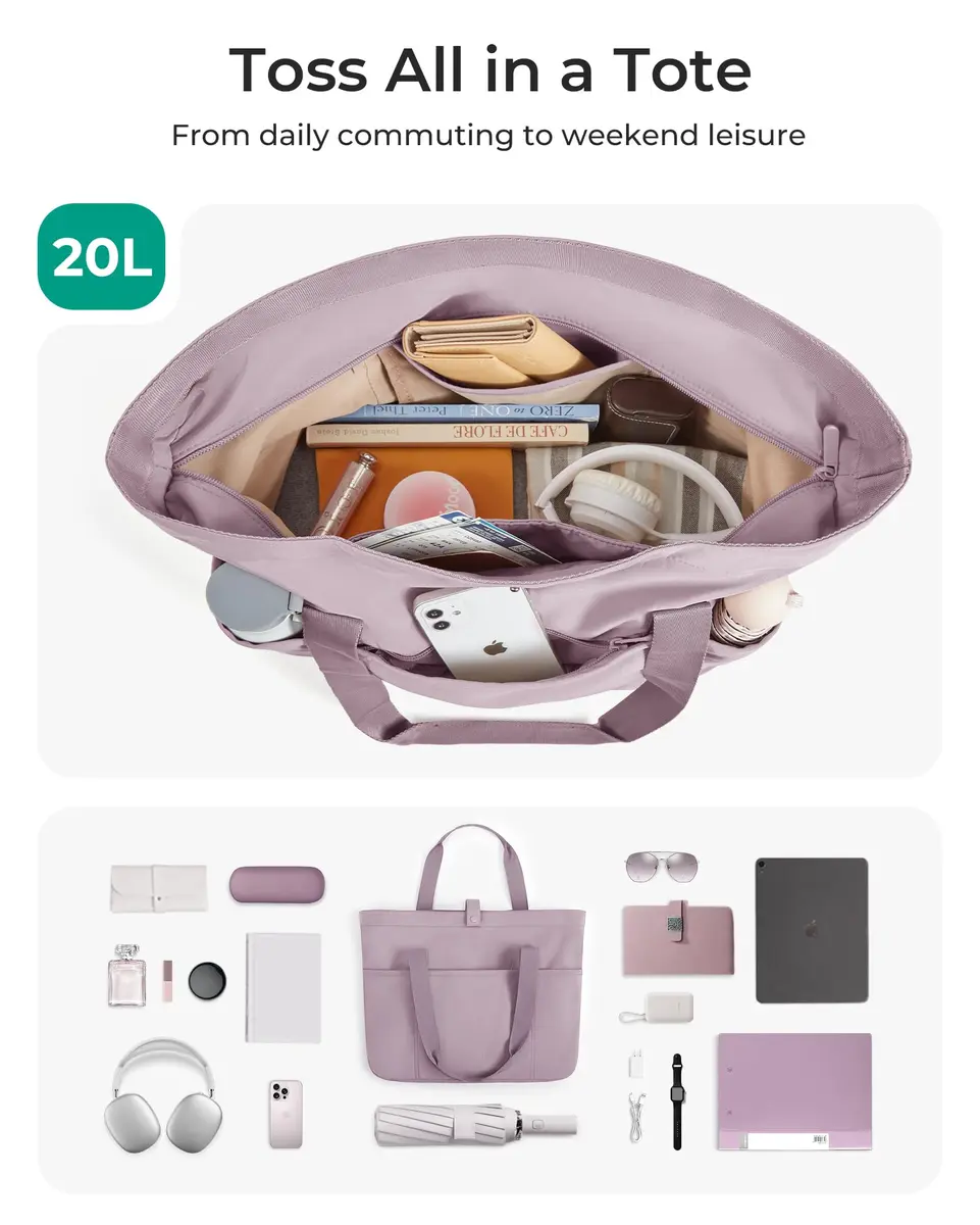 BAGSMART Foldable Tote Bag for Women | Large Capacity, Water-Resistant, Compact & Versatile - view 7