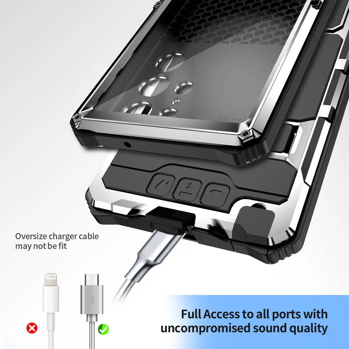 Lunivop Heavy Duty Metal Case for Samsung Galaxy S23 Ultra | Built-in Screen Protector & Kickstand - view 6