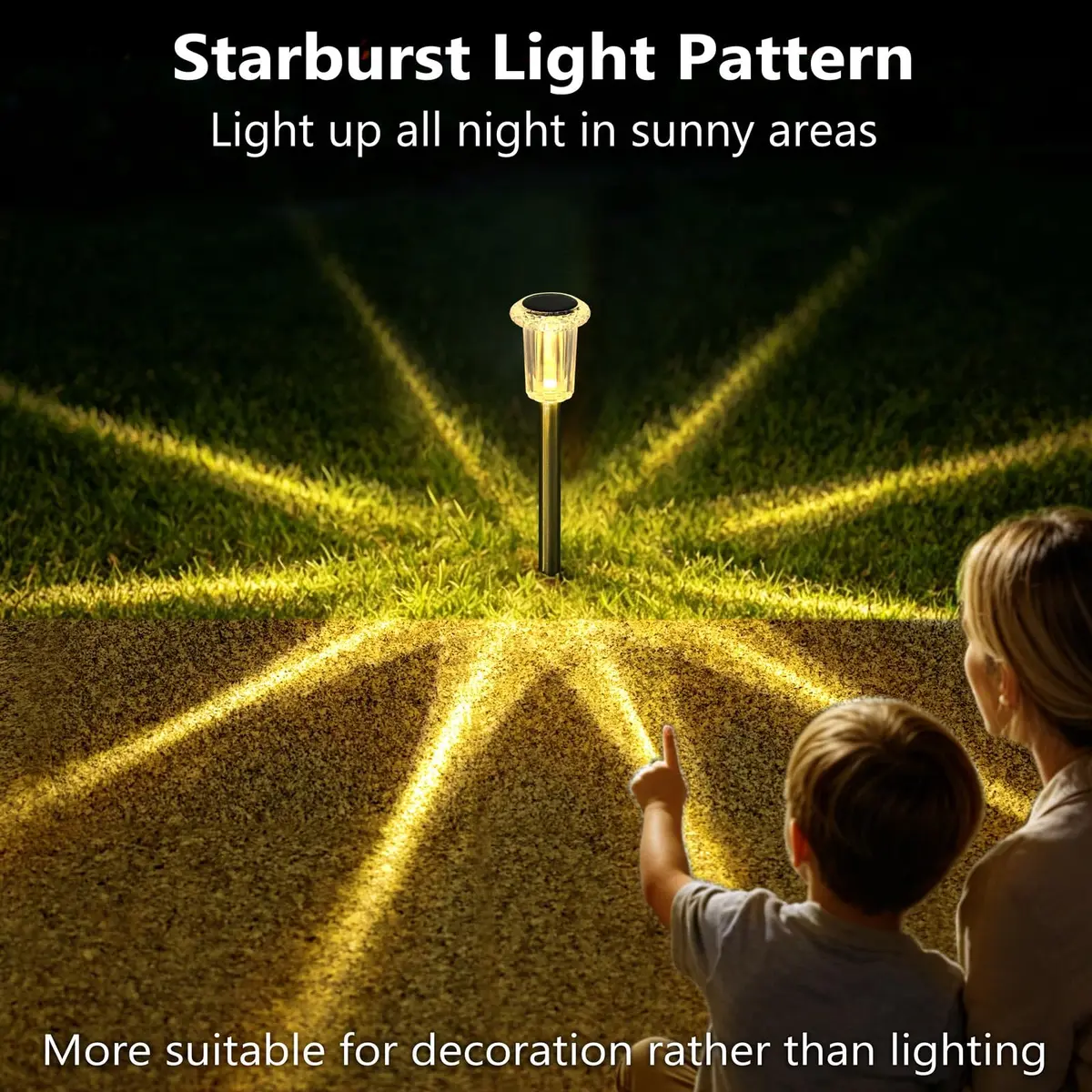 DenicMic 10 Pack Solar Pathway Lights Waterproof Warm White LED | Outdoor Garden Decor - view 6