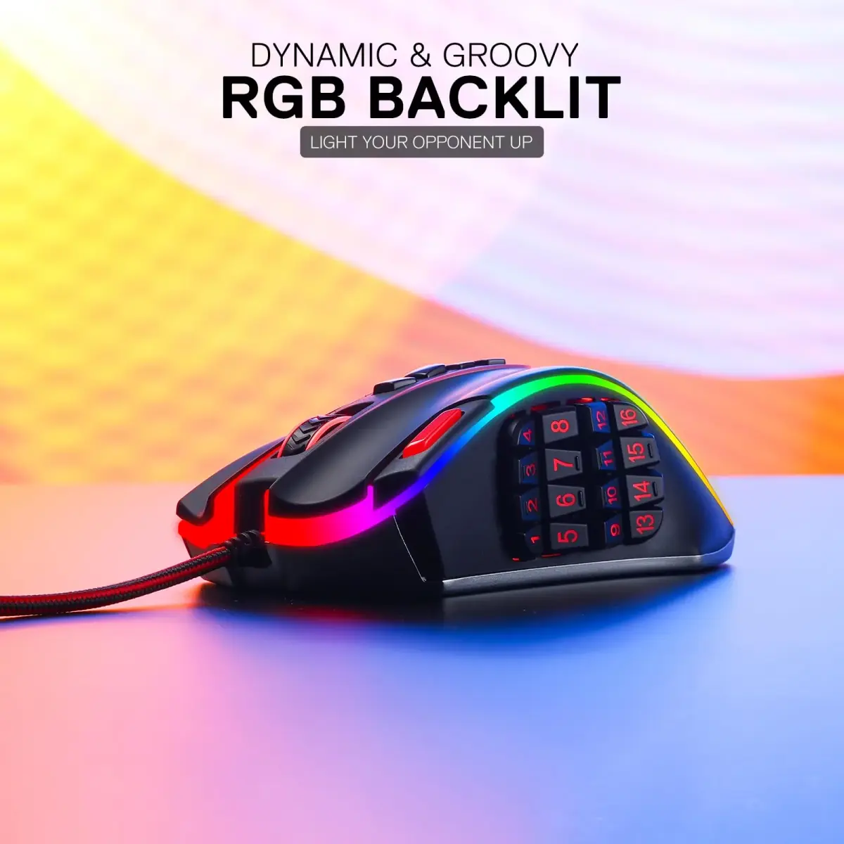 Redragon M990 Wired RGB MMO Gaming Mouse 32000 DPI with Weight Tuning | 23 Programmable Buttons - view 6