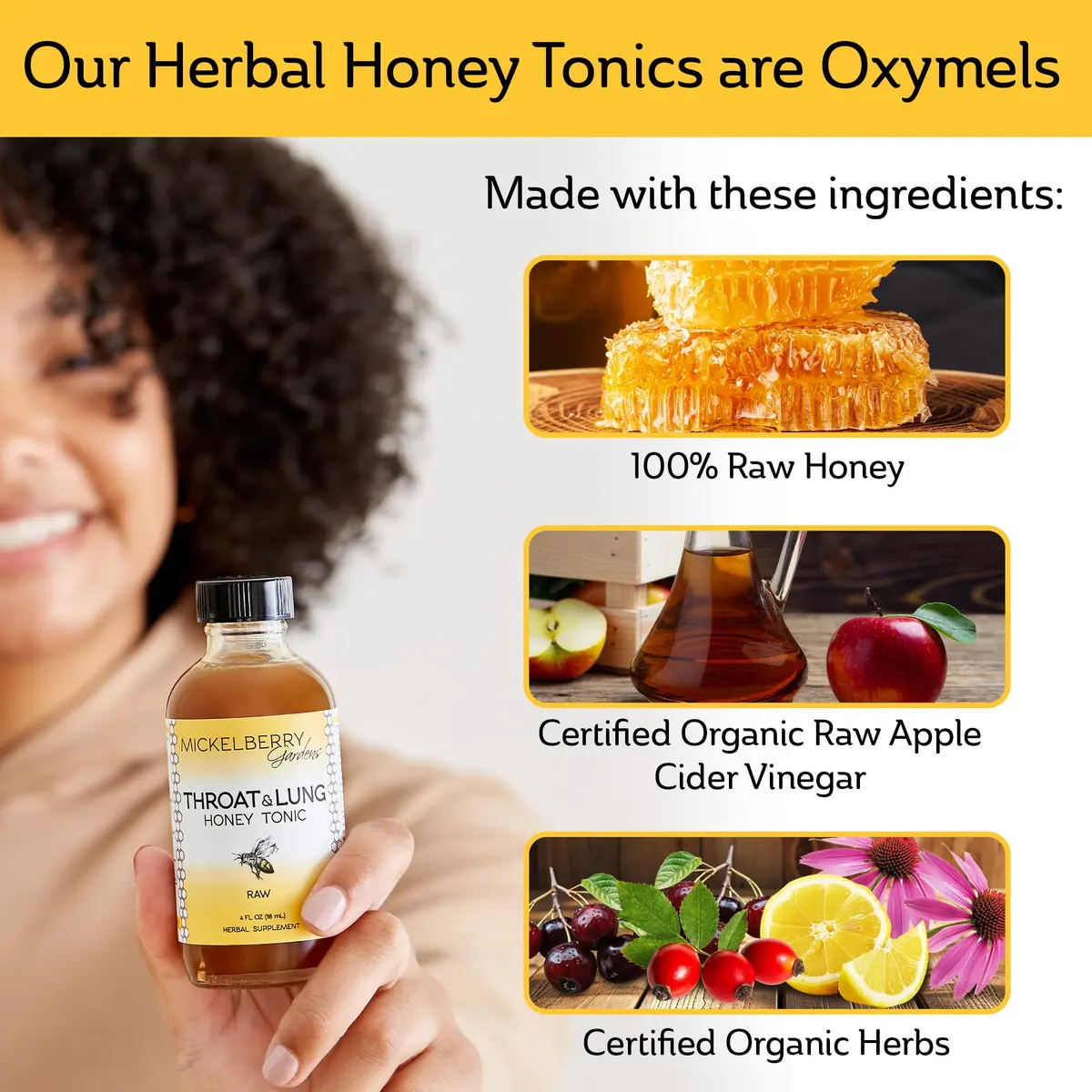 Mickelberry Gardens Throat Lung Honey Tonic 8oz 2 Pack | Natural Sore Throat Relief & Immune Support - view 4