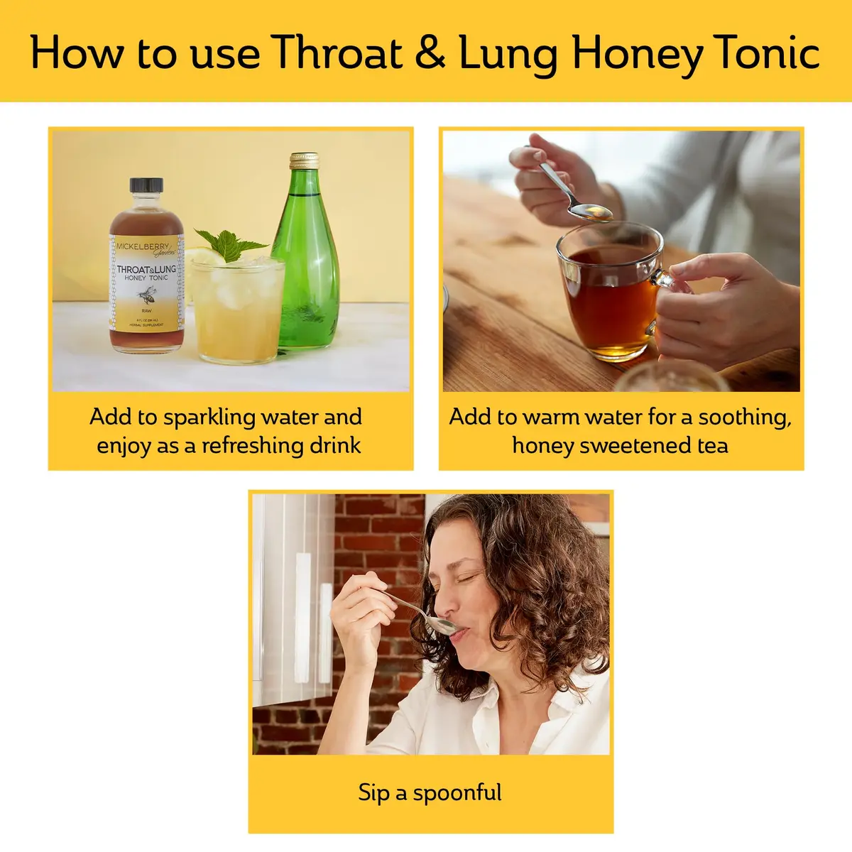 Mickelberry Gardens Throat Lung Honey Tonic 8oz 2 Pack | Natural Sore Throat Relief & Immune Support - view 3