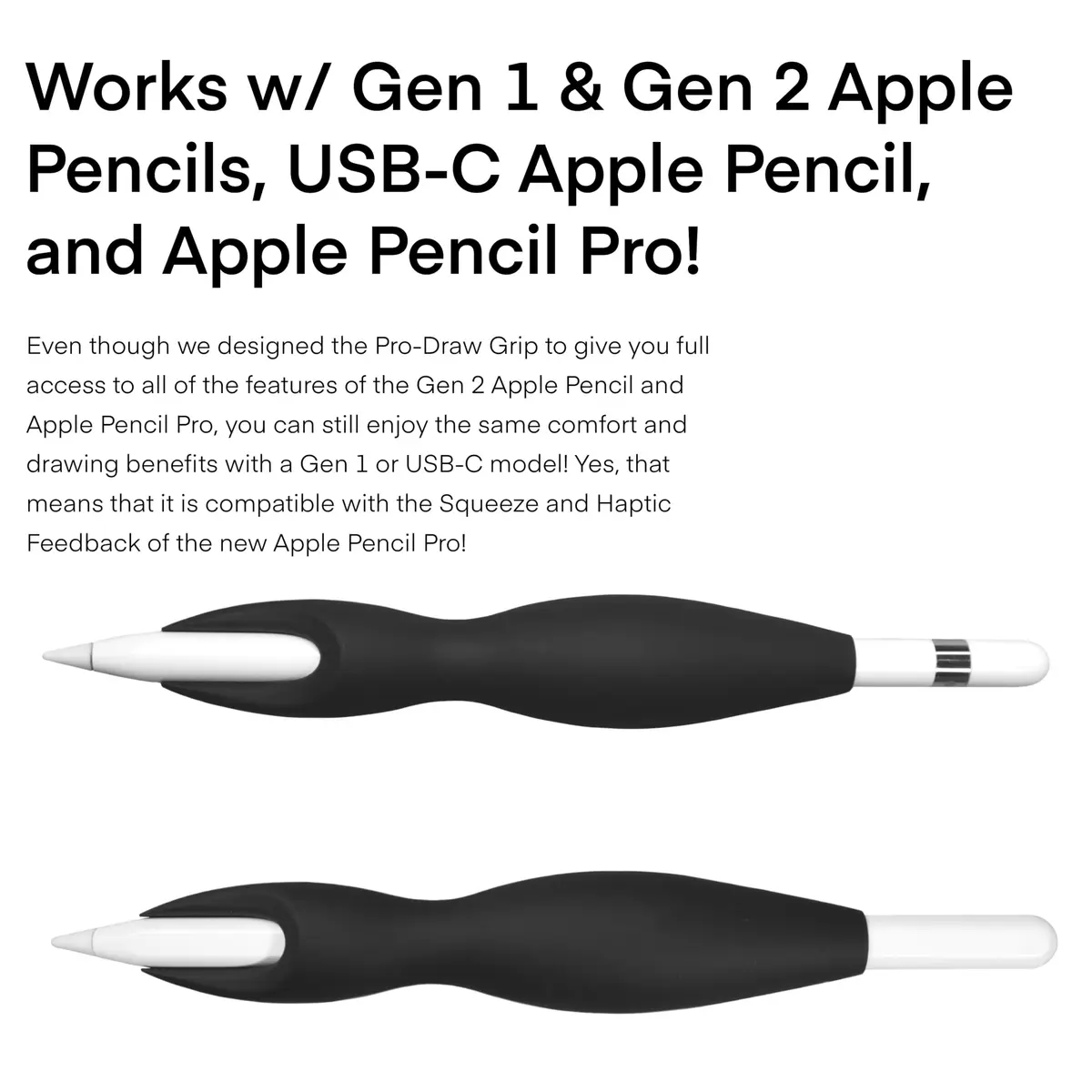 Pro-Draw The Grip for Apple Pencil Pro, 1st/2nd Gen & USB-C | Enhanced Comfort & Control - view 4