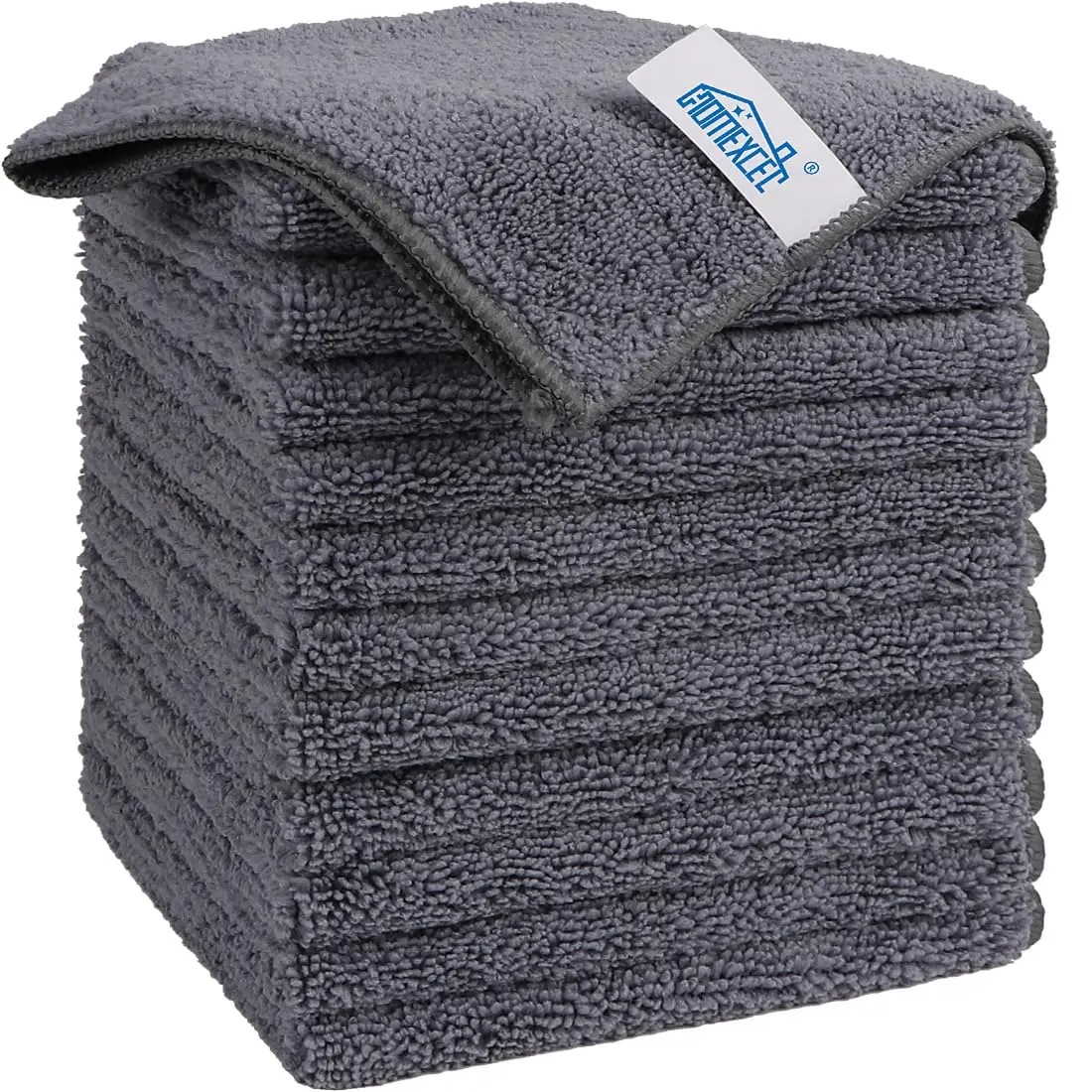 HOMEXCEL Grey Microfiber Cleaning Cloth 12 Pack | Scratch-Free, Super Absorbent for Car & Home - main product image