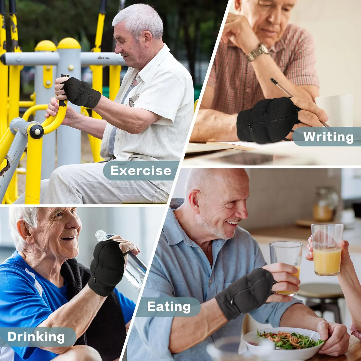 Bottle Pouch Weighted Gloves for Tremors | Adjustable Hand Support for Parkinson's & Elderly (en_US) - view 5