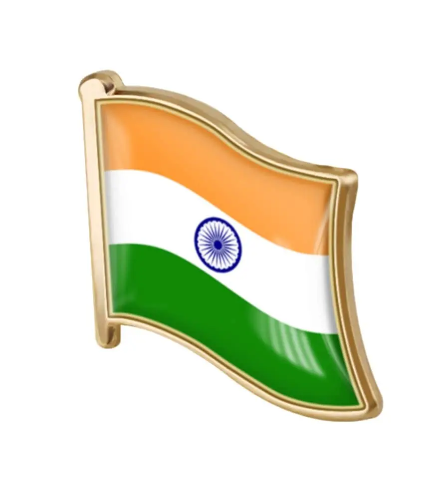 vmcoatdu India Flag Pin Badge 19mm x 18mm | Souvenir Lapel Pin for Clothes & Backpacks - main product image