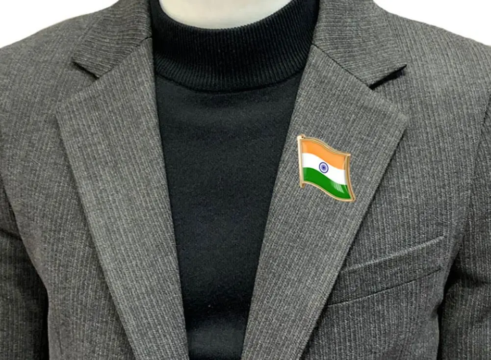 vmcoatdu India Flag Pin Badge 19mm x 18mm | Souvenir Lapel Pin for Clothes & Backpacks - view 2